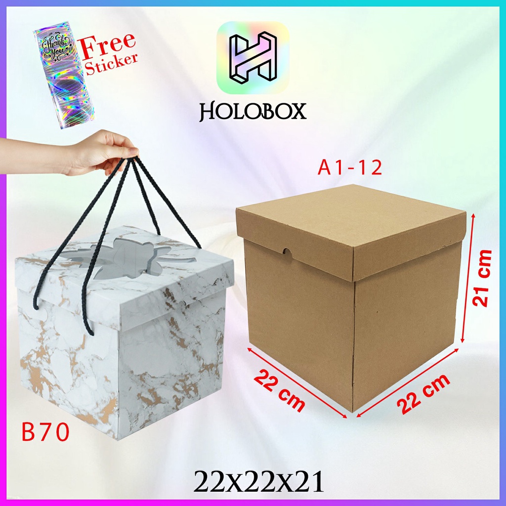 

Kardus / Box Kado / Dus / Kotak Kado / Packaging / Cake / Corrugated / Serbaguna Uk.22x22x21