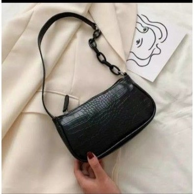 Zara croco shoulders bag