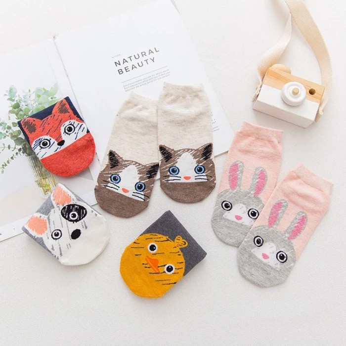 Kaos kaki anak / remaja perempuan wanita lucu motif kartun hewan