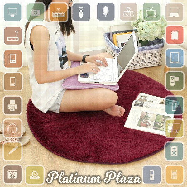 Karpet Bulu Model Bulat Dim. 80CM - Brown`FP9Q2X-