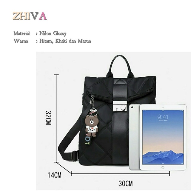 New Tas Backpack Stylish ZHYFA DAVICHI KEY CODE-WAFFLE Micro Gelembung /tas ransel kunci lapis spons