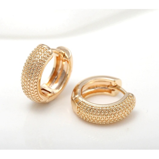 Anting clip full permata dua baris warna gold terlaris termurah