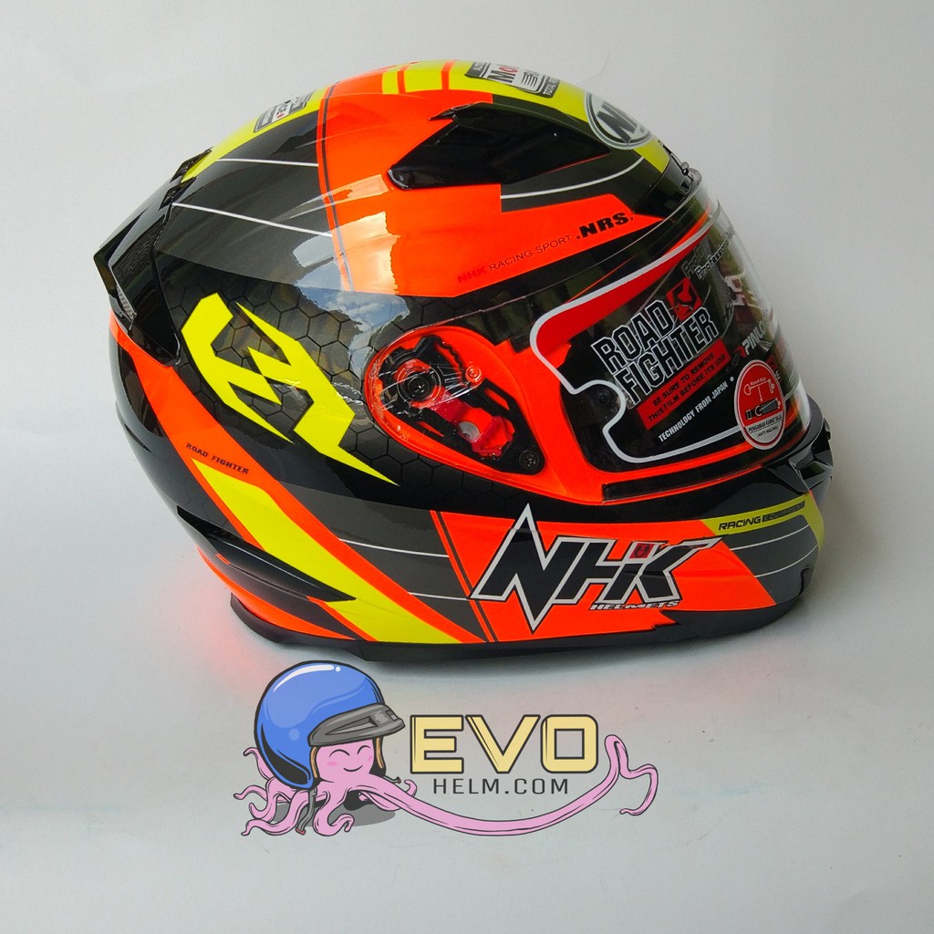 NHK RX9 NAVY ORANGE FLUO NHK SE GRAPHIC ORANGE FLUO - YELLOW ORIGINAL HELM NHK RX9 PAKET GANTENG