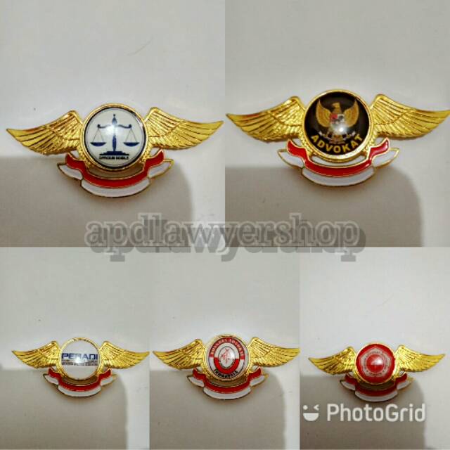 Wing/Pin lengkap Officium nobile-Advokat-Peradi-Kai-Ikadin full kuningan TERMURAH