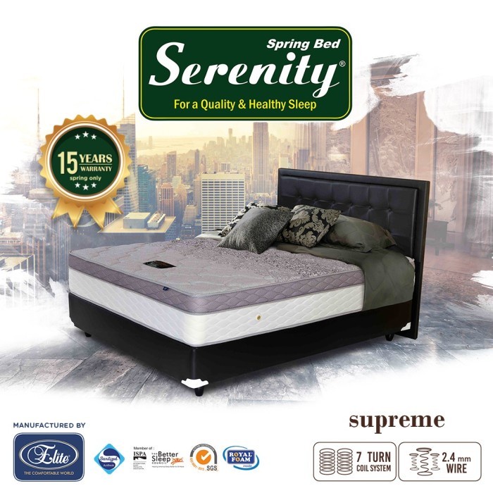 Spring Bed /Kasur/Matras Serenity by Elite springbed tipe Supreme Kasur Promo Murah Ready Makassar G