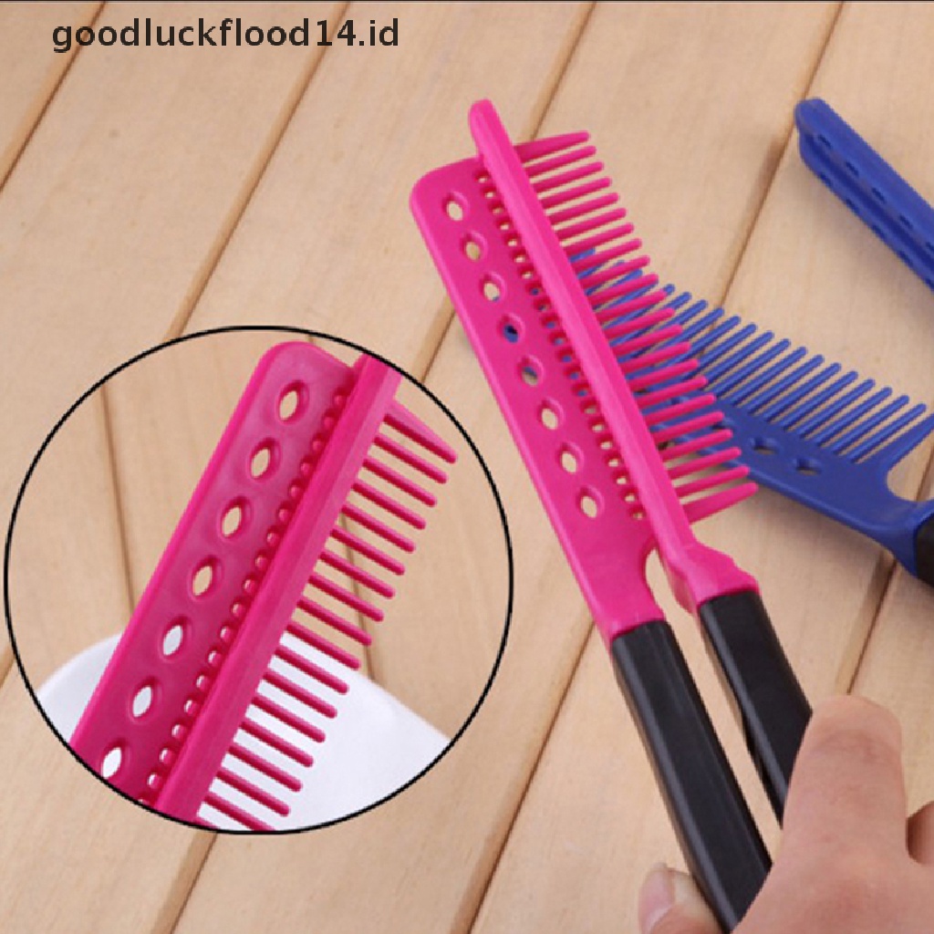 [OOID] Diy Salon V Styling Hair Straightener Brush Straightening Comb Hairdressing Tool ID