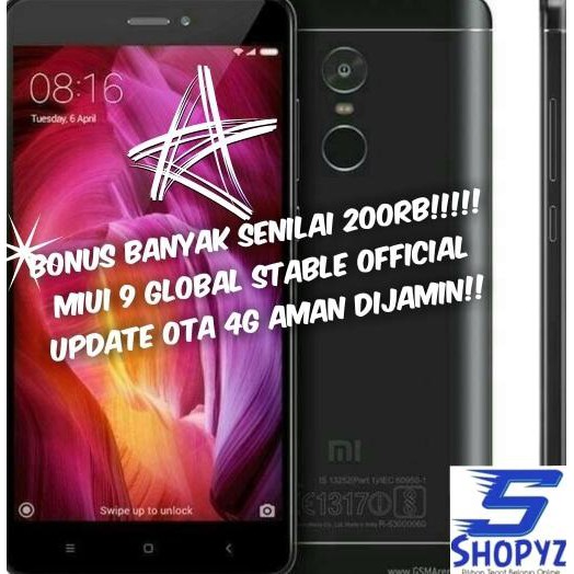 GRATIS ONGKIR XIAOMI REDMI NOTE 4 PRO 4X SNAPDRAGON RAM 4GB INTERNAL 64GB BLACK GREY TERLARIS