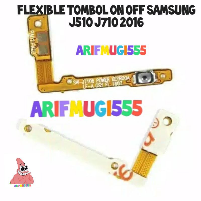 FLEKSIBEL FLEXIBLE FLEXIBEL TOMBOL ON OFF SAMSUNG J5 J510 J7 J710 ORIGINAL