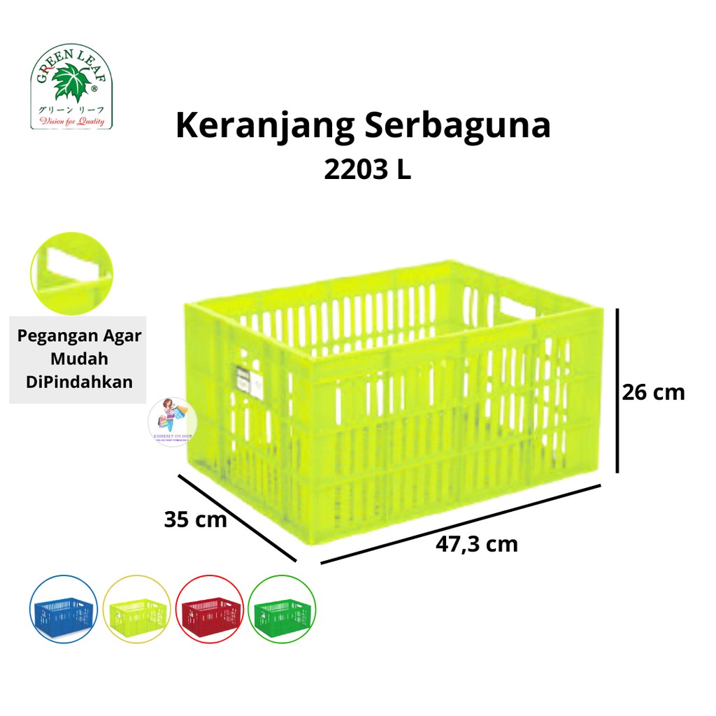 Keranjang Industri Container Box Serbaguna 2203 L Green Leaf