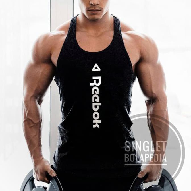 Singlet REEBOK WORD / kaos running gym fitnes / Baju training pria