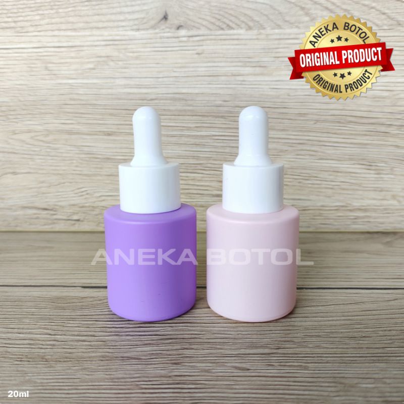BOTOL PIPET 20 ML UNGU PINK TUTUP PUTIH / ANEKA BOTOL KOSONG MURAH ORIGINAL