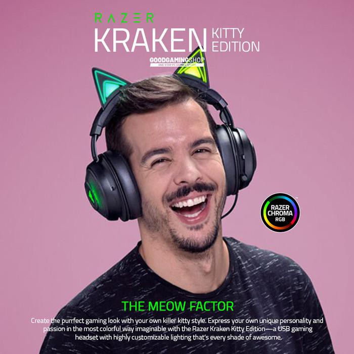 Game Razer Kraken Kitty Edition Gaming Headset Black Shopee Indonesia