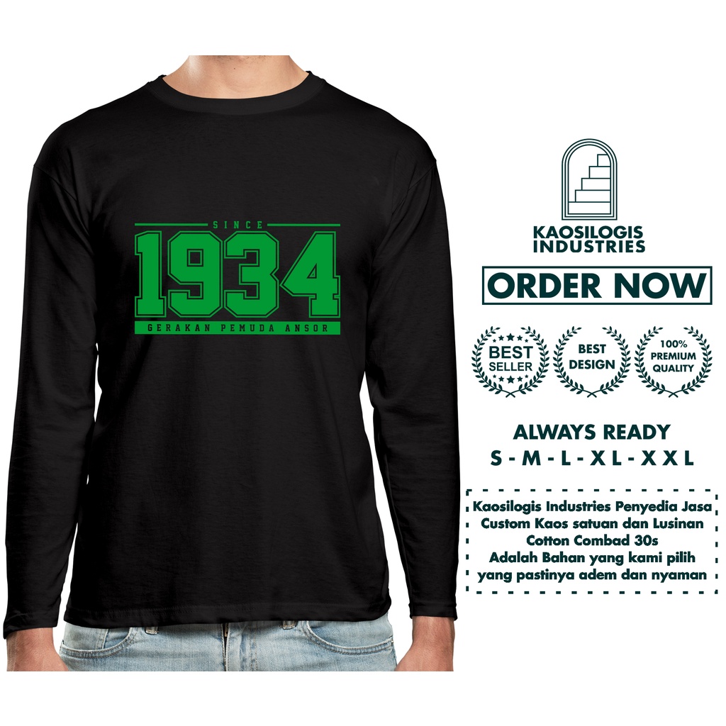Kaos Ansor Gerakan Pemuda Ansor Lengan Panjang