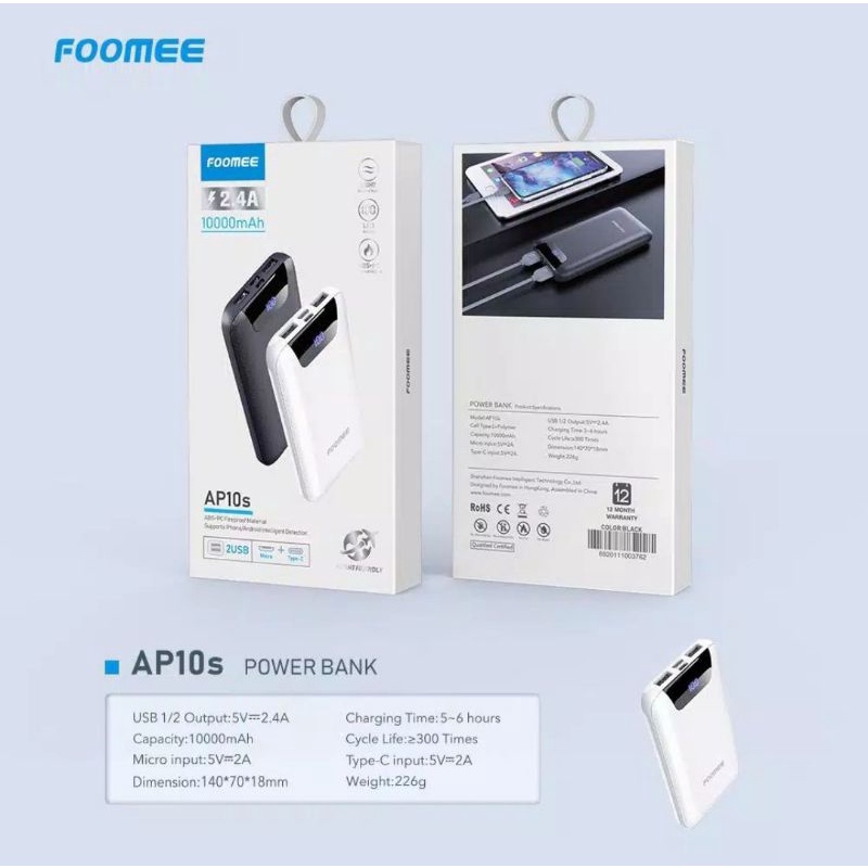 Power Bank Foome AP10s 10000 mAh