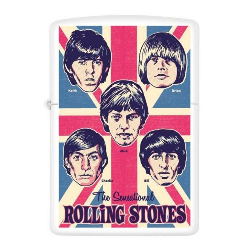 Korek api Zippo Matte white UV print Motif ROLLING STONES