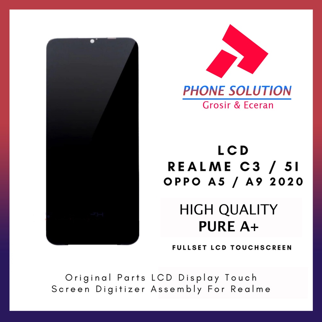 LCD Realme C3  LCD Realme 5i  LCD Oppo A5  LCD Oppo A9 2020 Universal Fullset Touchscreen - Parts Kompatible Dengan Produk Oppo // Supplier LCD Realme C3 - Garansi 1 Bulan