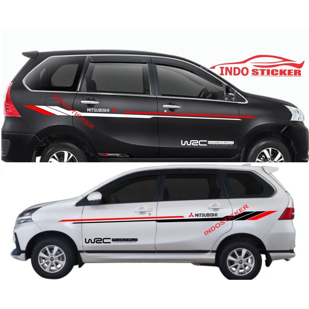 cutting stiker mobil mitsubishi sticker pajero xpander outlander custom text