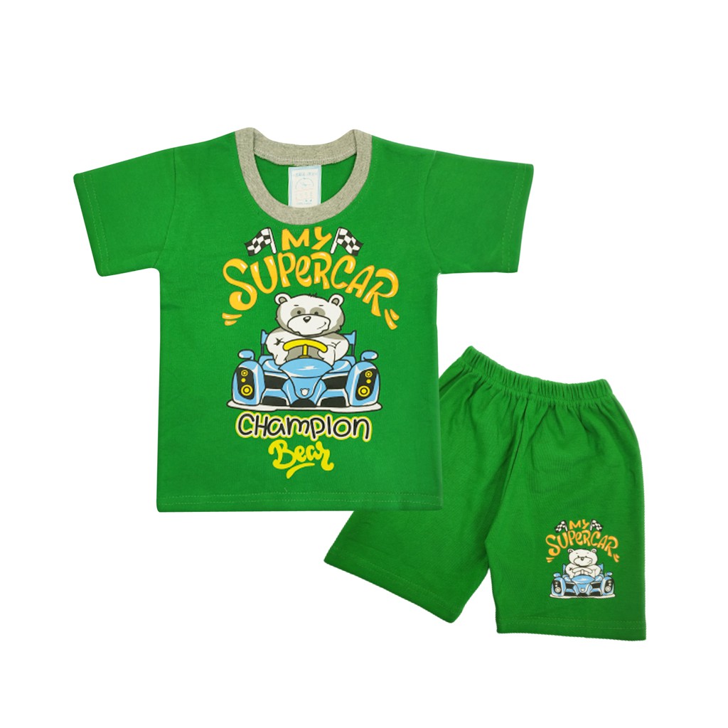 Wakakids Setelan Baju Bayi Anak Laki Laki Usia 6 - 12 Bulan My Super Car 2950