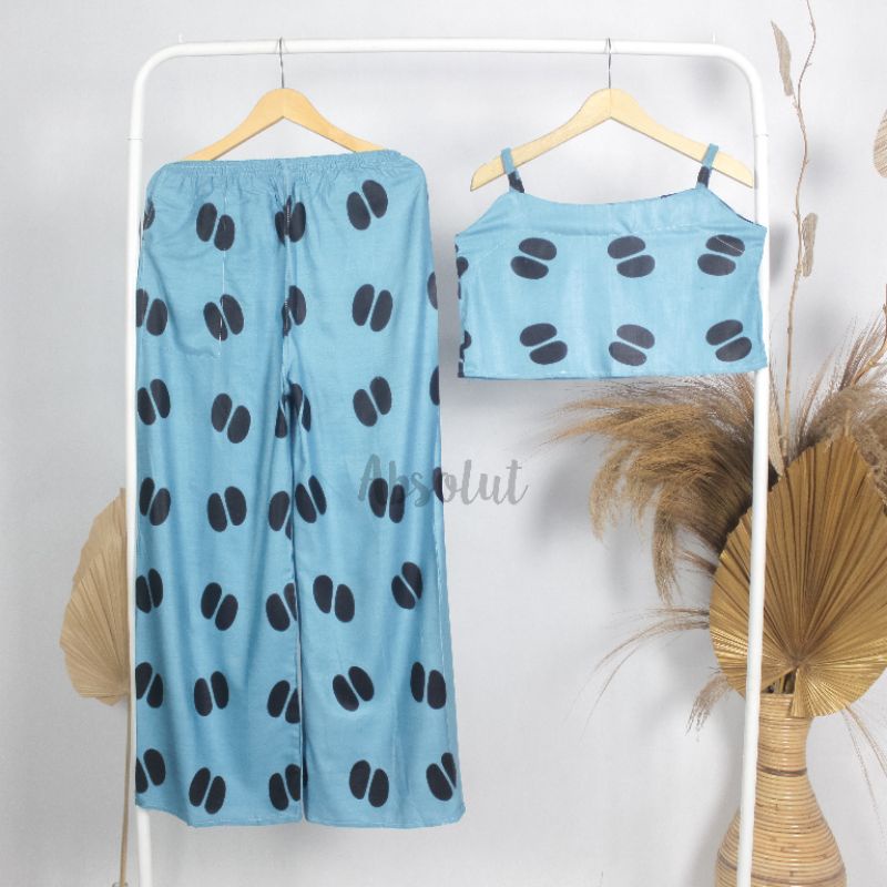 One set Tanktop / Tanktop Wanita santai motif kopi