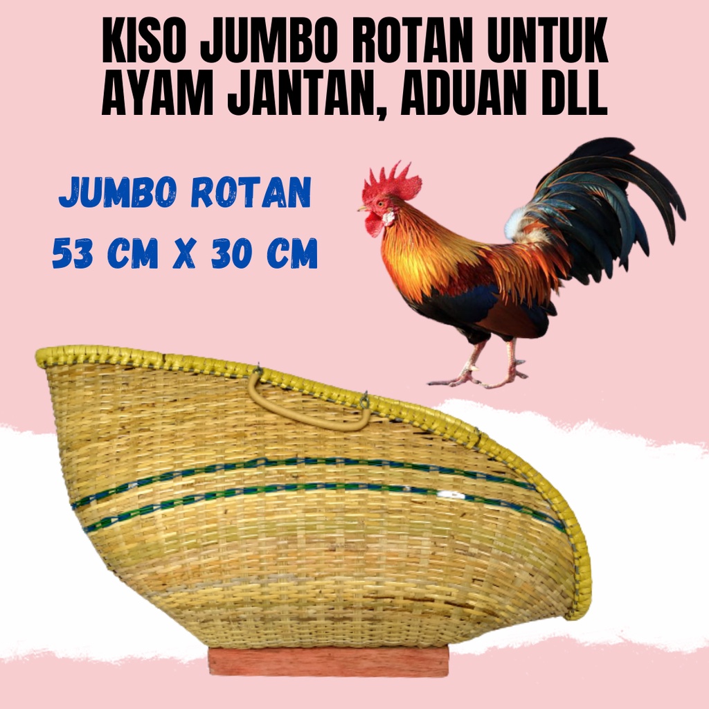 KISO AYAM JUMBO FULL ROTAN UKURAN JUMBO UNTUK AYAM JANTAN BANGKOK PELUNG BIRMA DLL