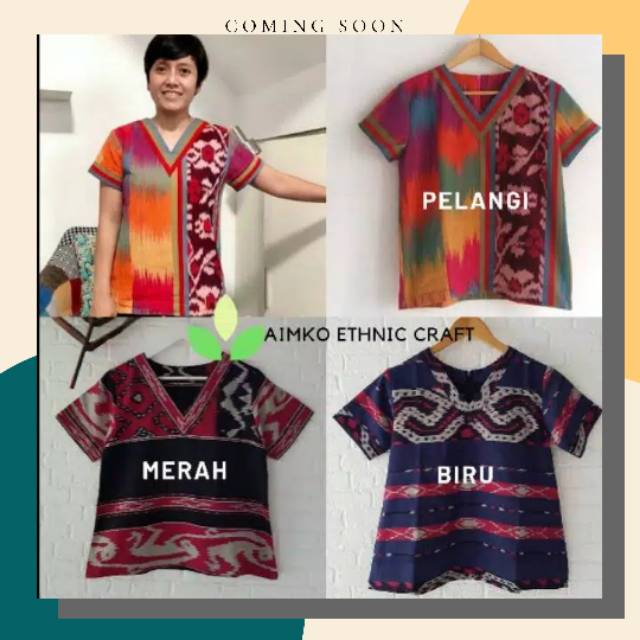 Blouse tenun Blouse etnik (READY) baju tenun baju etnik blouse tenun etnik aimko ethnic