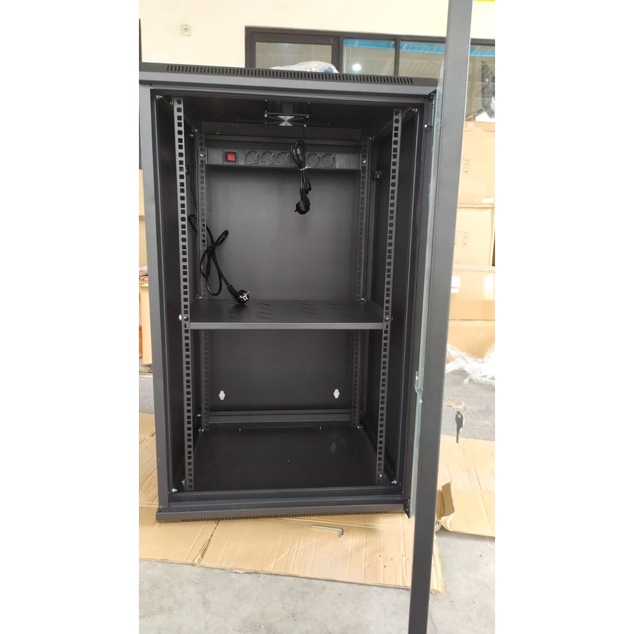 CLOSE RACK SERVER 20U DEPTH 60CM SINGLE DOOR TANPA RODA