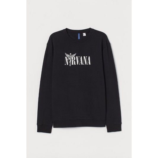 Crewneck H&amp;M Nirvana black Nirvana Ranbow
