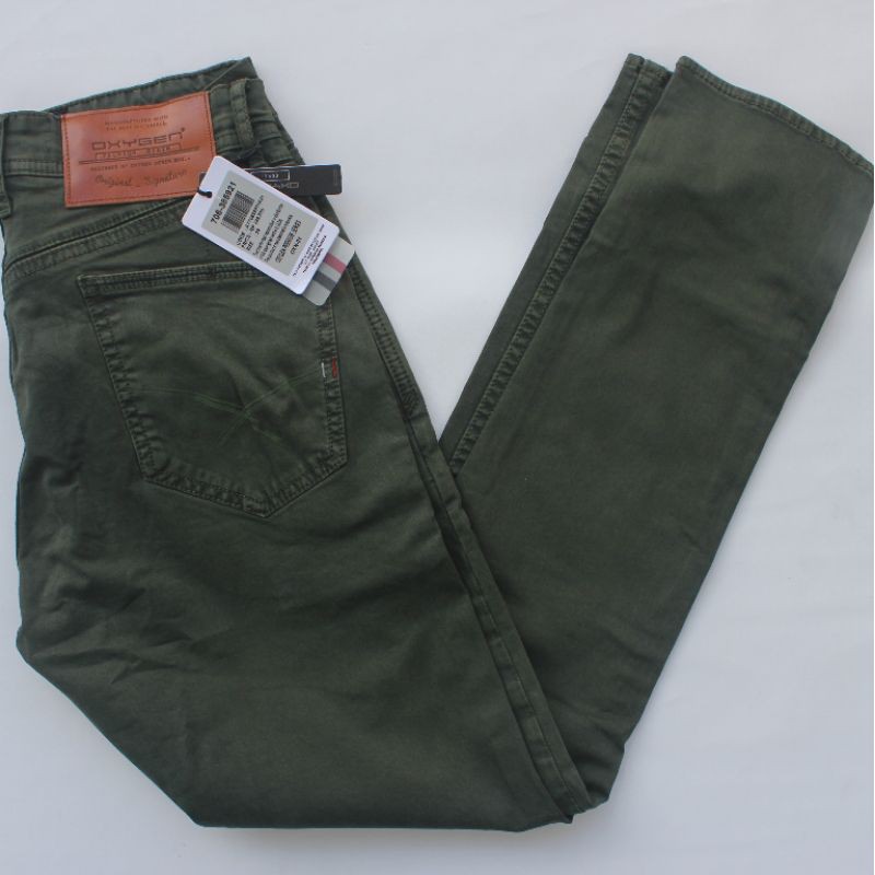 OXYGEN DENIM | 706-385921 | Celana Katun Oxygen Slim Stretch | Chinos Oxygen Warna Army