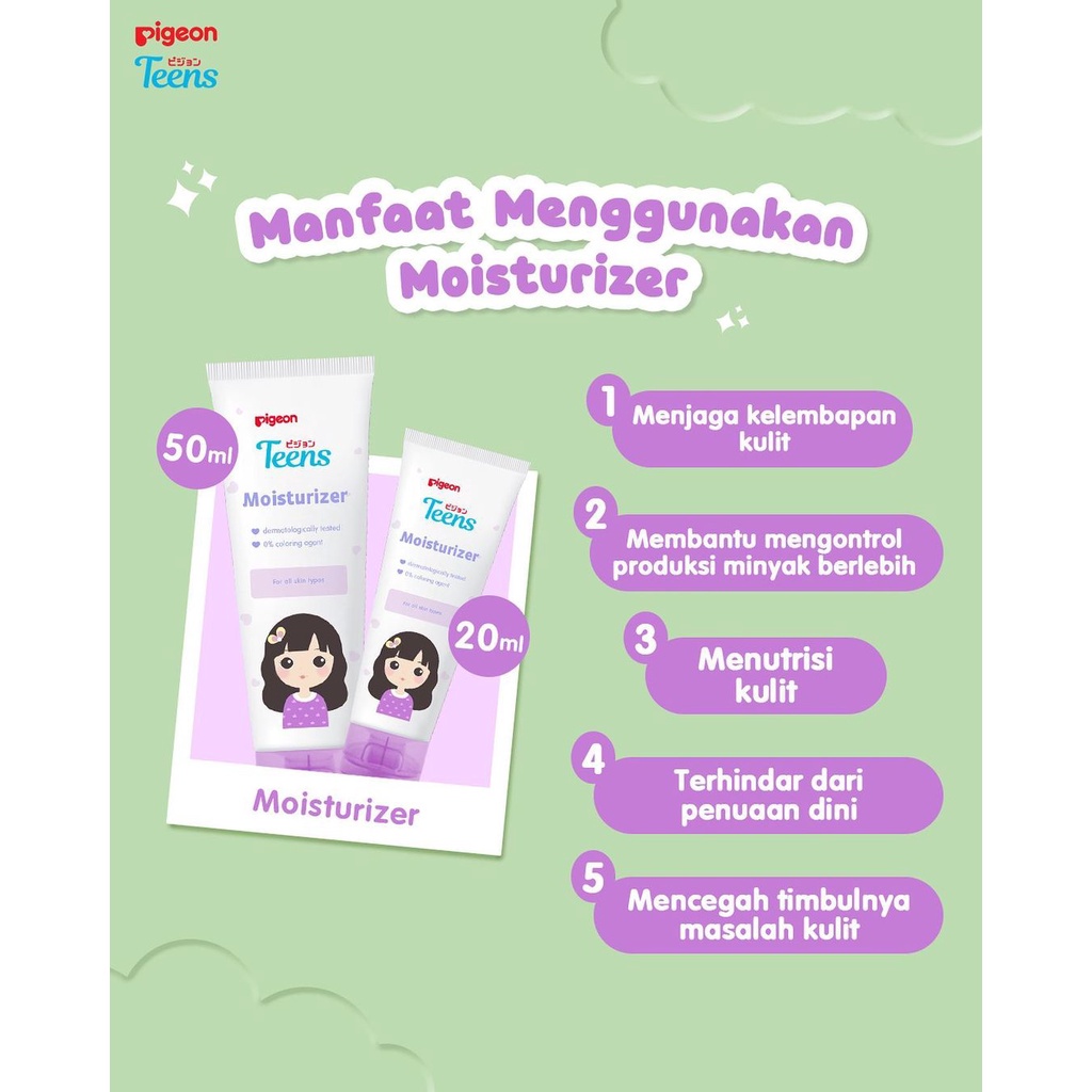 PIGEON Teens Moisturizer For All Skin Types | PIGEON Teens Facial Foam | Sabun Muka | Pembersih Wajah