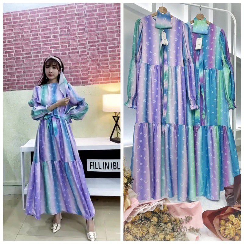 LOUISE DRESS BY SOIRA- Gamis pelangi soira-gamis rainbow soira