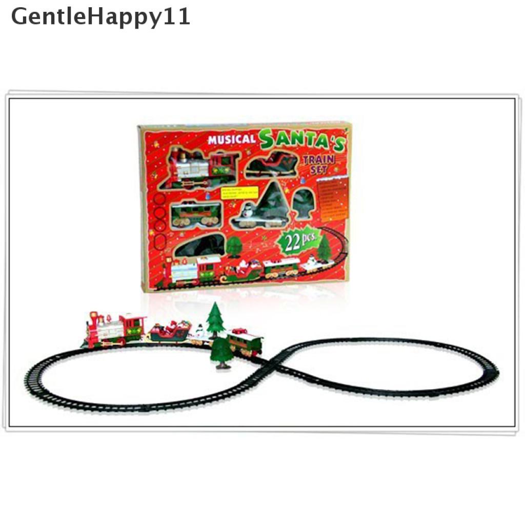 Gentlehappy Set Mainan Kereta Api Elektrik + Rel + Peluit Untuk Anak Laki-Laki / Perempuan