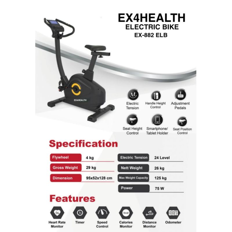 Sepeda Statis Elektrik Ex4health EX-882 ELB