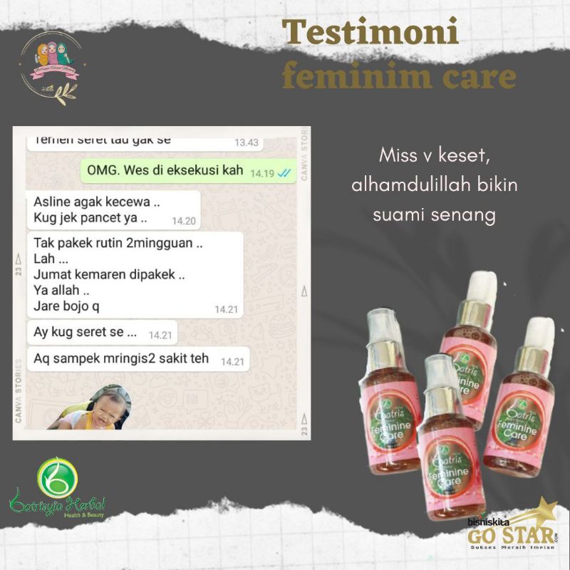 (BISA COD)FEMINIM CARE/ OBAT KEPUTIHAN /OBAT GATAL GATAL MISS V/ FEMINIM CARE BATRISYIA