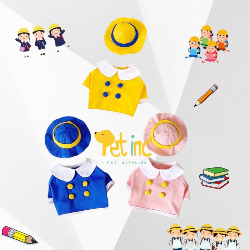 Japan kindergarten school uniform set with hat