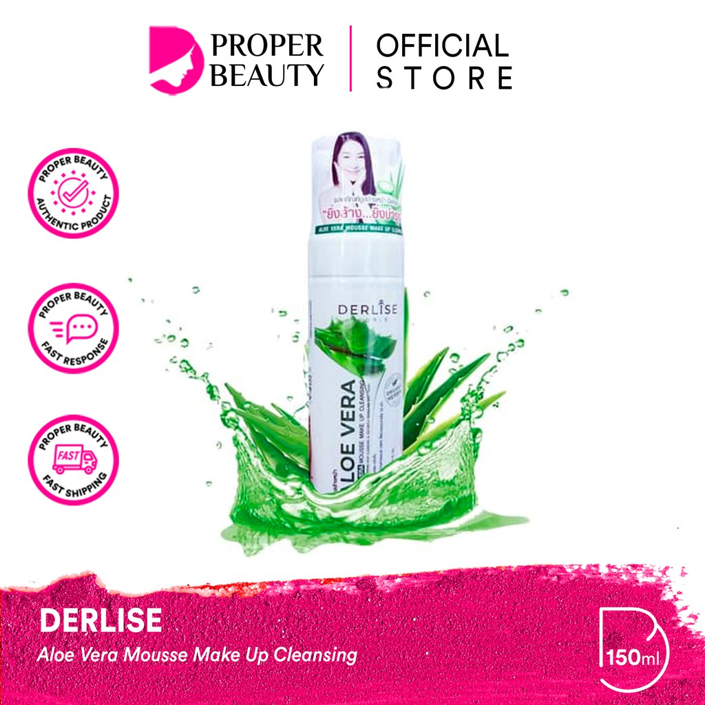 DERLISE Aloe Vera Mousse Make Up Cleansing Thailand / Pembersih Wajah / Brightening / Soft Touch