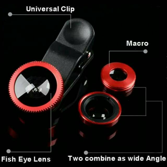 Lensa Smartphone jepit 3IN1 (micro, wide, fish eye) GOOD PRODUCT