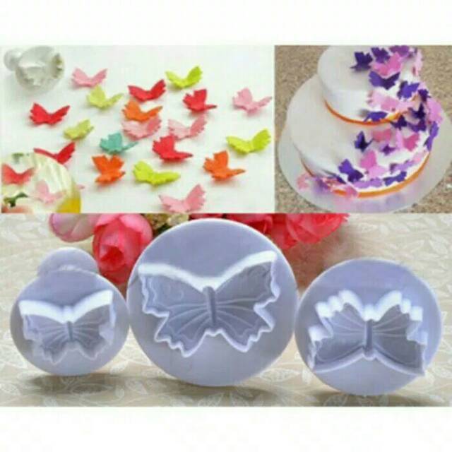 Plunger cutter butterfly cookie cutter cetakan kupu-kupu