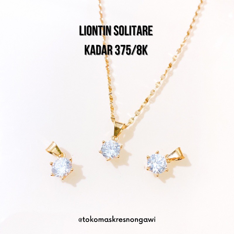 liontin emas solitare kadar 375/8k (ready whitegold)