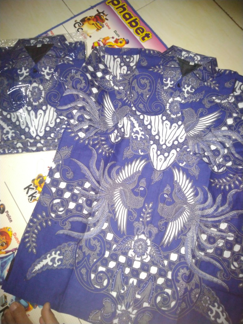 Batik Solo Kemeja Batik Pendek Parang Blue Anjani Batiksoloamanah 130.000