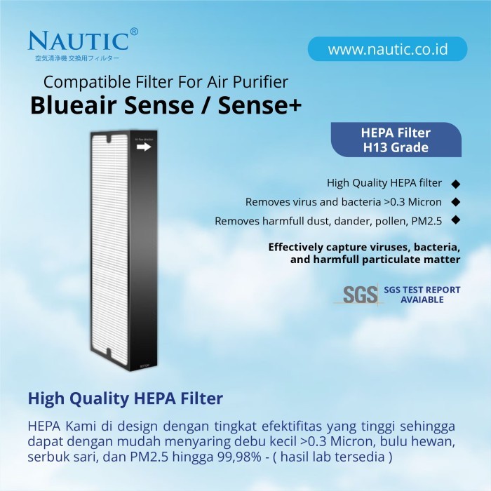 Nautic - Filter Blu*air Sense / Sense+ FILTER Blu*air sense Replacement Filter