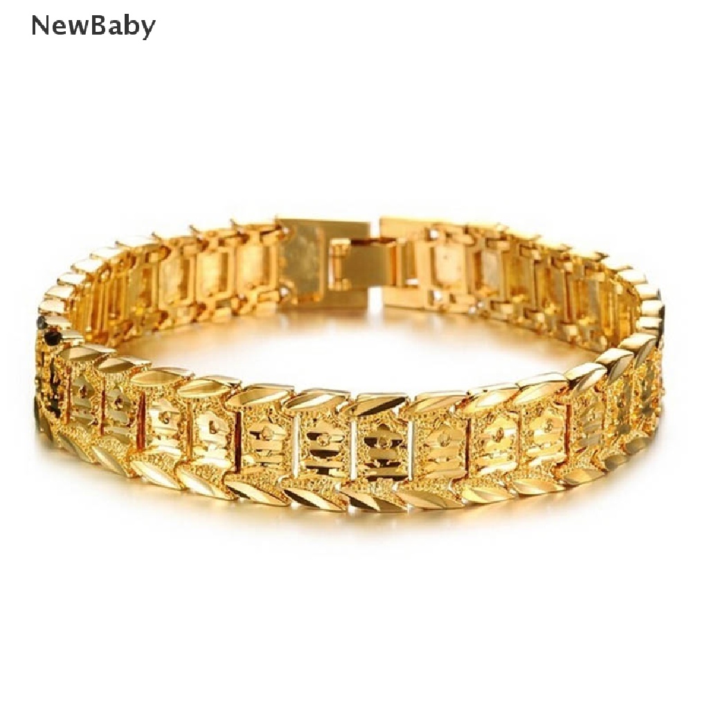 Charms Jam Tangan Gelang Rantai Lapis Emas 18K Untuk Pria