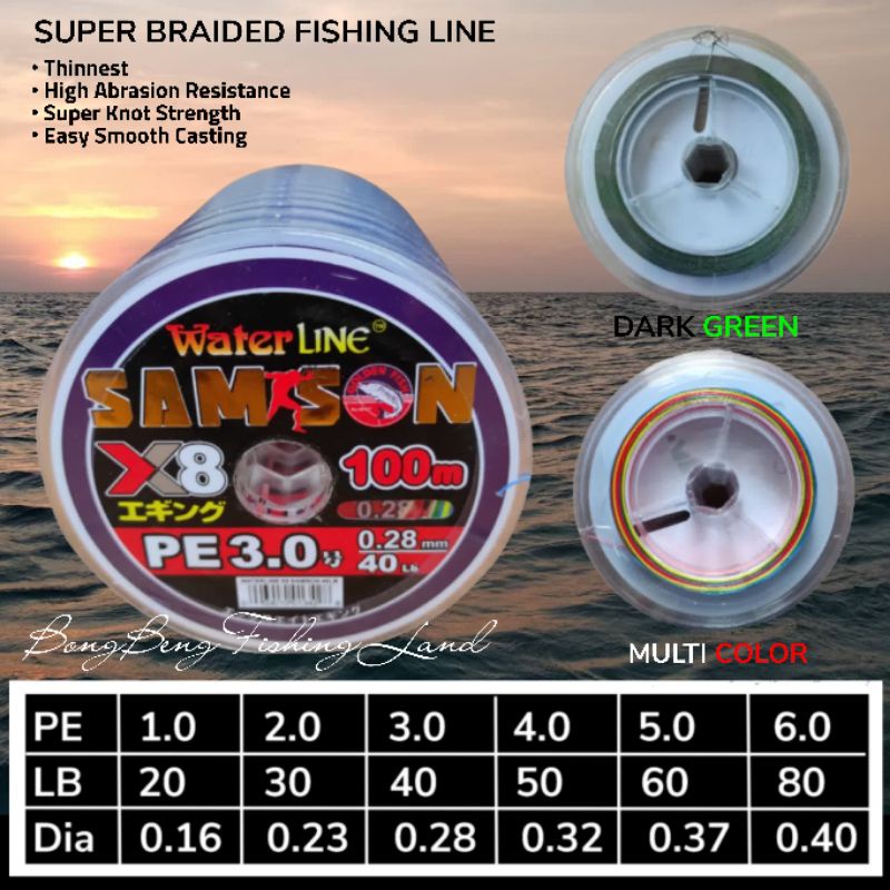 Senar Pancing PE Golden Fish SAMSON Water Line X8 100M/Roll/Connecting