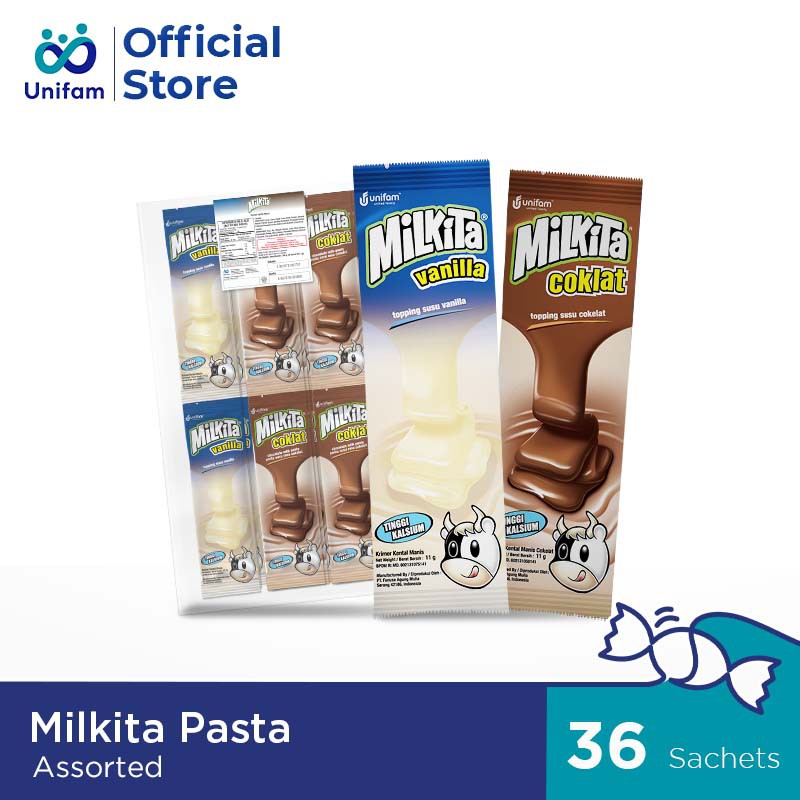 

Milkita Pasta Assorted Renceng ( Cokelat & Vanilla ) 36 pcs