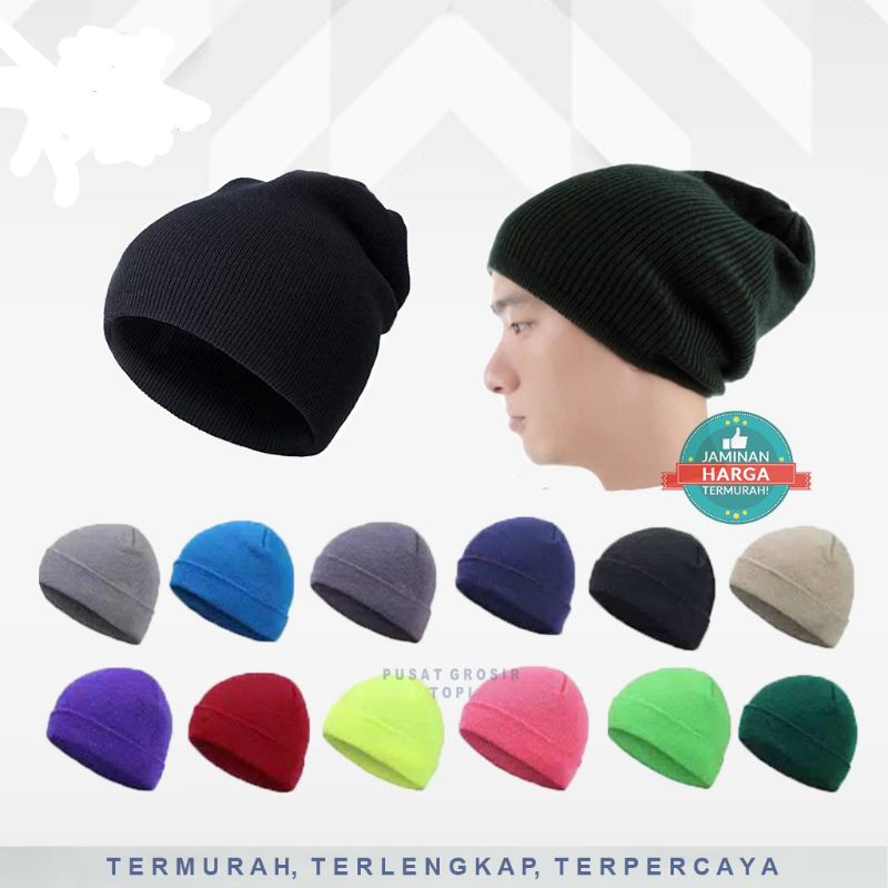 Kupluk dewasa polos/kupluk rajut tebal/Kupluk beanie Hat dewasa