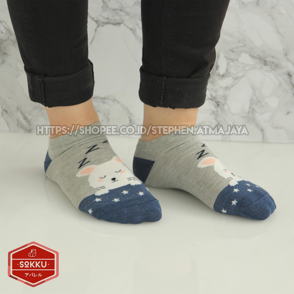 Sokku Apparel Kaos Kaki Cewek Pendek Semata Kaki Katun 