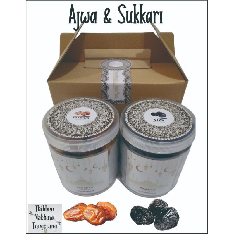TERMURAH  Hampers Ramadan/Parcel Ramadan Kurma Ajwa Aswadan Madinah Premium dan Sukkari Premium