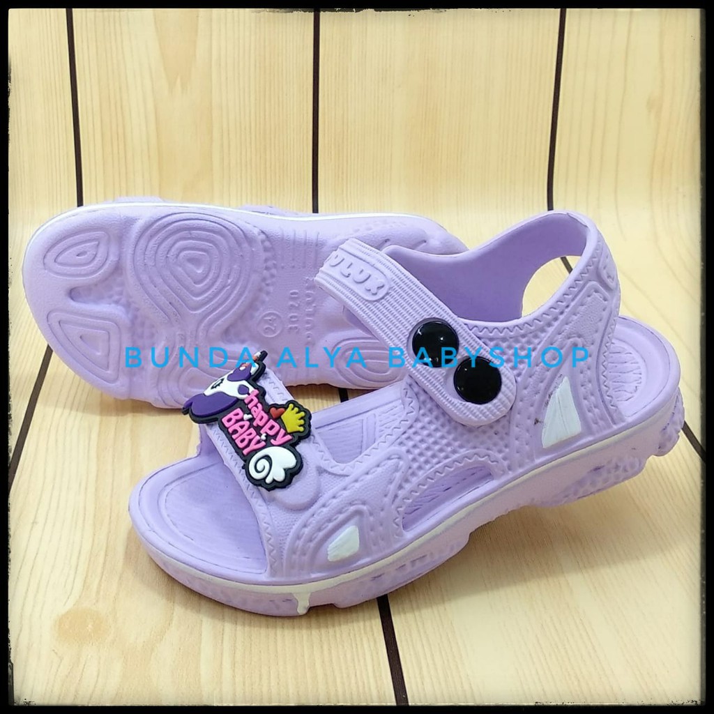 Sandal Anak Perempuan Usia 2 3 4 5 Tahun Motif Lucu UNGU - Sendal Anak Cewek Karet Unicorn Anti Licin Size 24 - 29