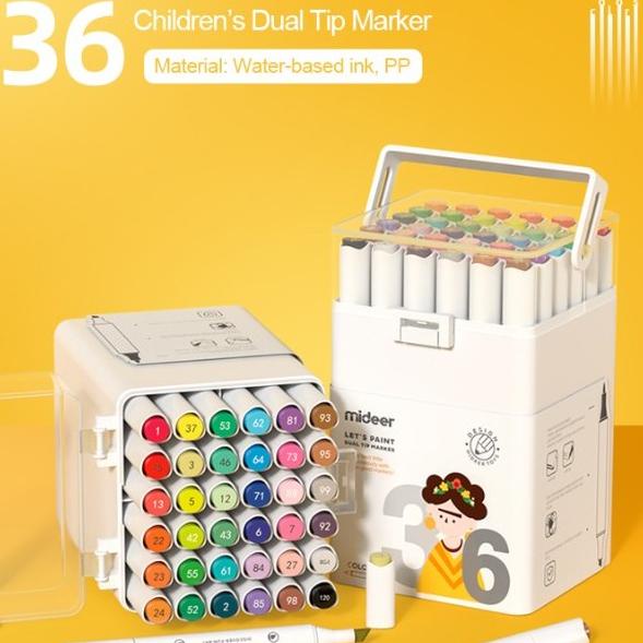 

Office & Stationery | Alat Tulis | Mideer Dual Tip Marker 36 Colors Spidol Mewarnai Anak | Best Seller