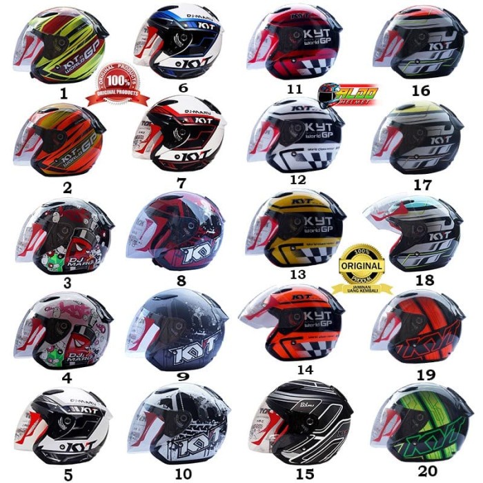 KYT DJ MARU MOTIF ORIGINAL HELM HALF FACE CEWEK COWOK / JUAL INK / NHK