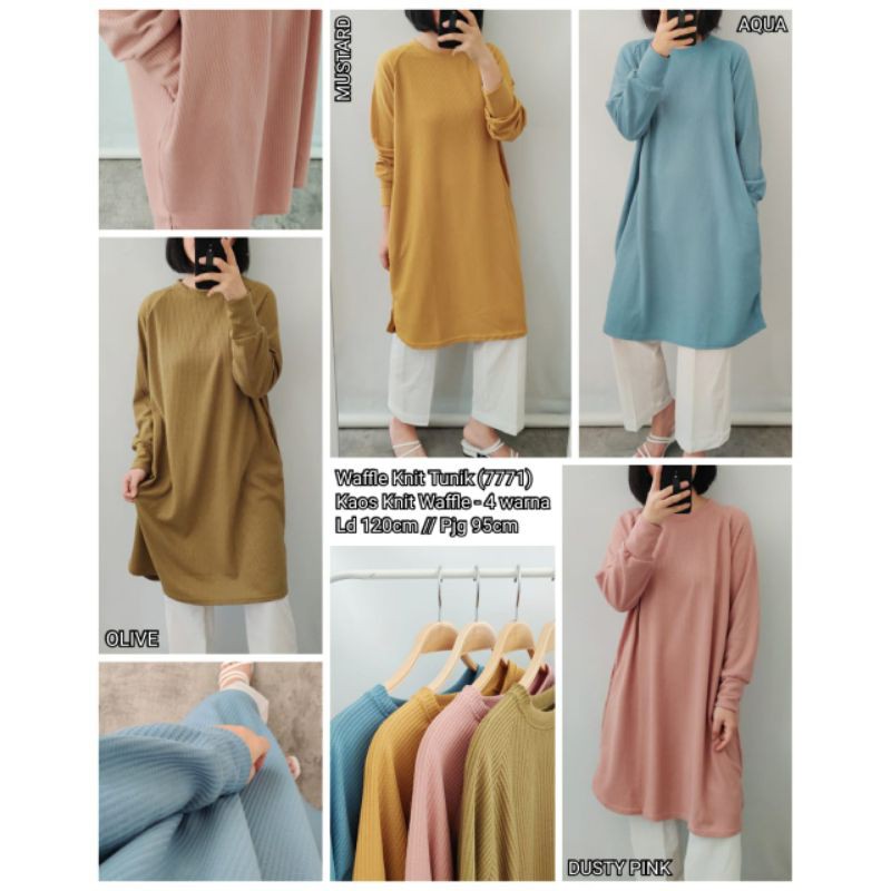 Blouse Tunik- 7771 Tunik waffle knit